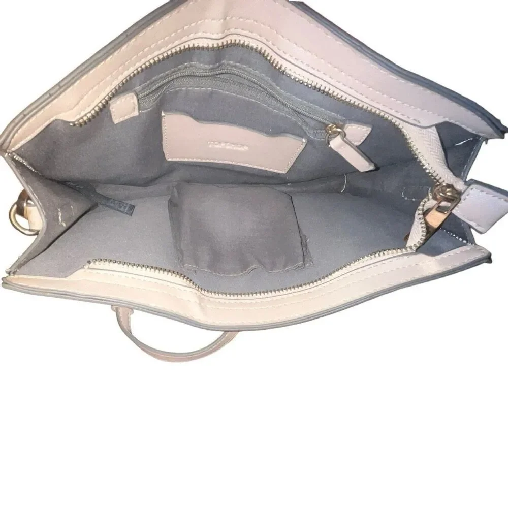 TopShop Pale Blush Pink Faux Leather Clutch Crossbody Shoulder Bag Purse Handbag